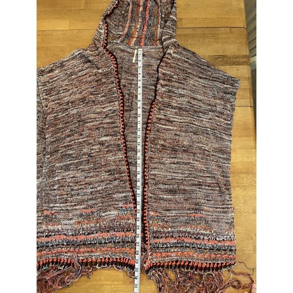 Free‎ People Festival Lagenlook Jungle Heat Hood Tiger Fringe Cardigan Size S/P - Picture 4 of 8